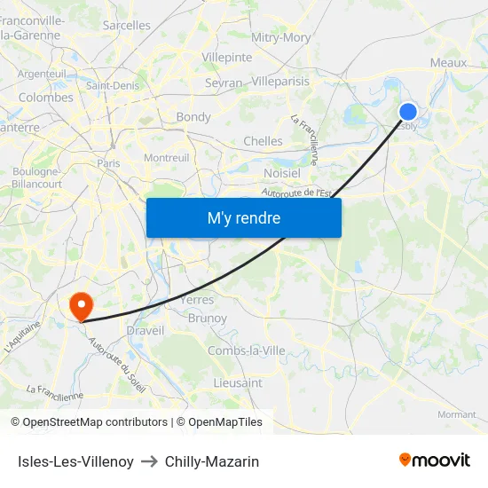 Isles-Les-Villenoy to Chilly-Mazarin map