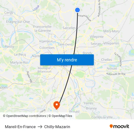 Mareil-En-France to Chilly-Mazarin map