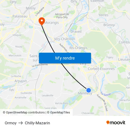 Ormoy to Chilly-Mazarin map