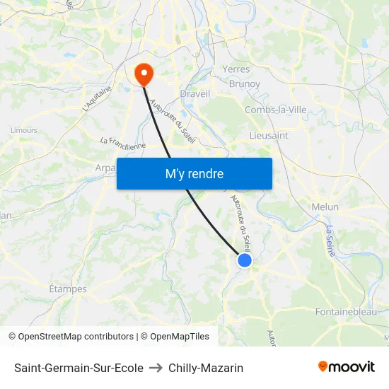 Saint-Germain-Sur-Ecole to Chilly-Mazarin map
