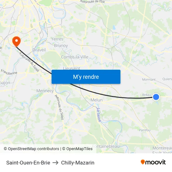 Saint-Ouen-En-Brie to Chilly-Mazarin map