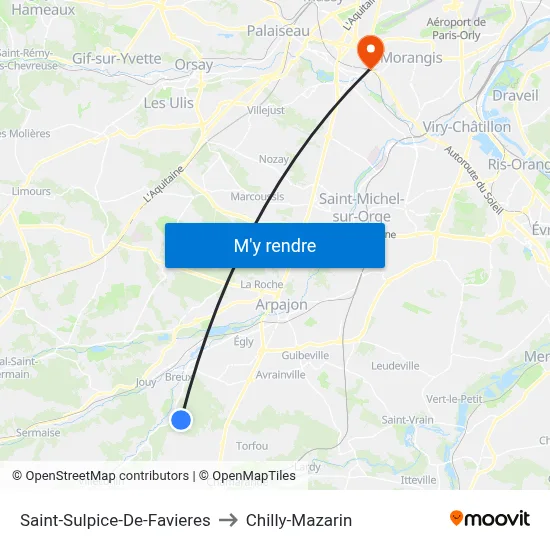 Saint-Sulpice-De-Favieres to Chilly-Mazarin map