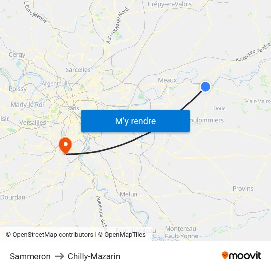 Sammeron to Chilly-Mazarin map
