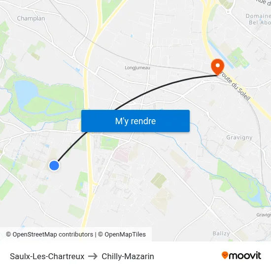 Saulx-Les-Chartreux to Chilly-Mazarin map