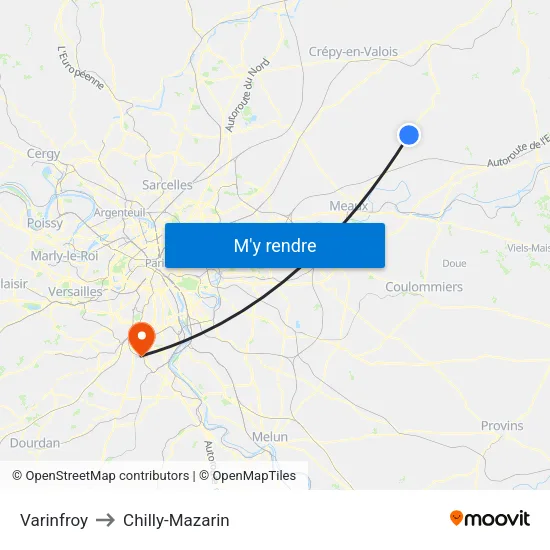 Varinfroy to Chilly-Mazarin map