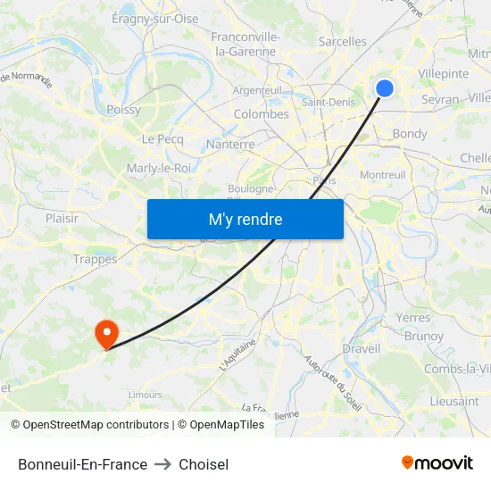 Bonneuil-En-France to Choisel map