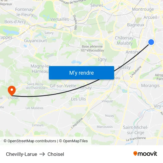 Chevilly-Larue to Choisel map