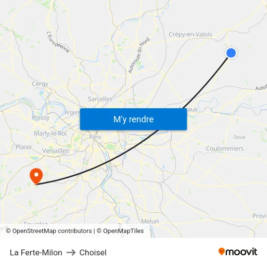 La Ferte-Milon to Choisel map