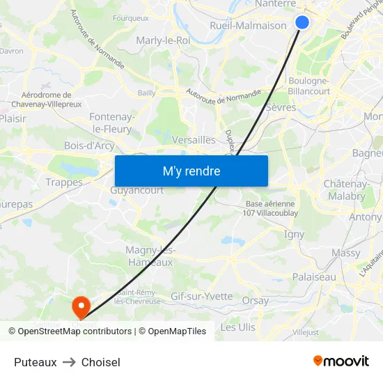 Puteaux to Choisel map