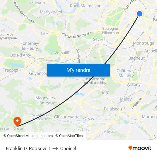 Franklin D. Roosevelt to Choisel map