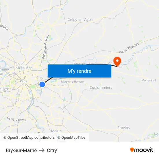 Bry-Sur-Marne to Citry map