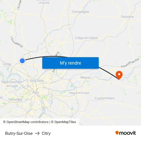 Butry-Sur-Oise to Citry map