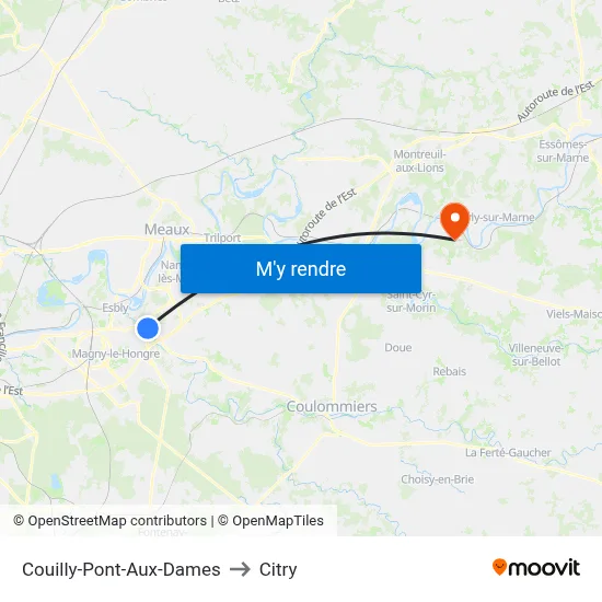 Couilly-Pont-Aux-Dames to Citry map