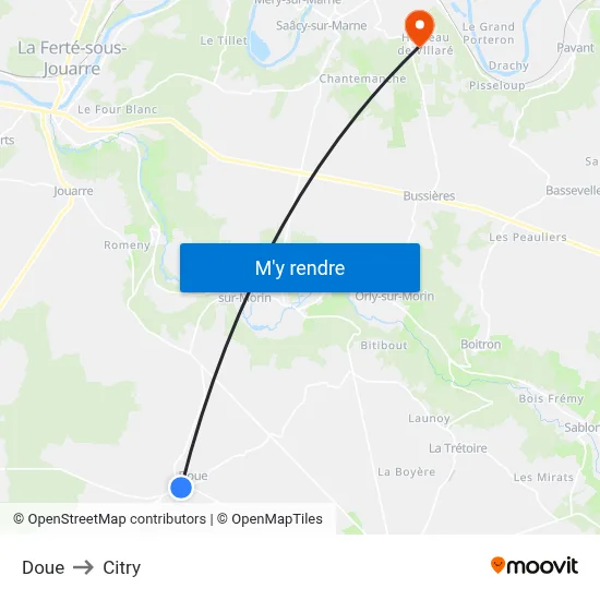 Doue to Citry map