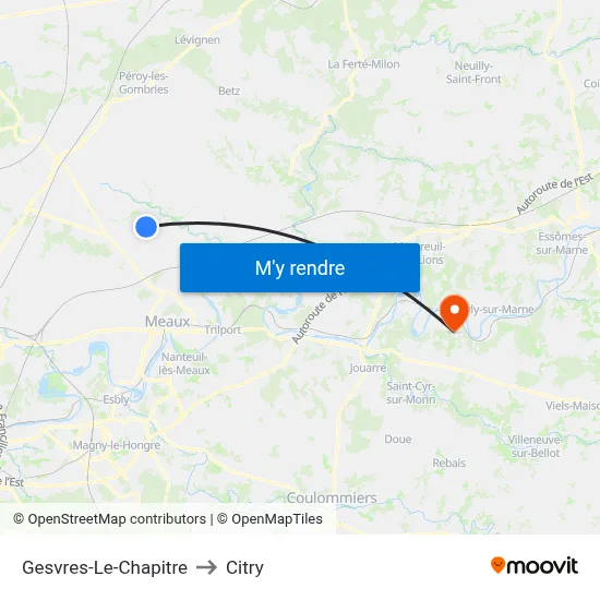 Gesvres-Le-Chapitre to Citry map