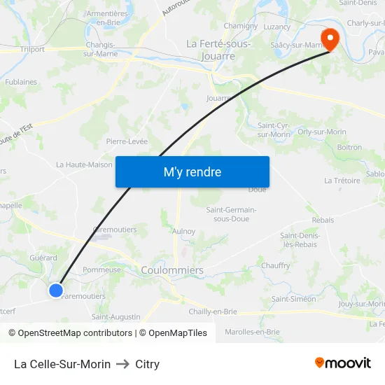 La Celle-Sur-Morin to Citry map