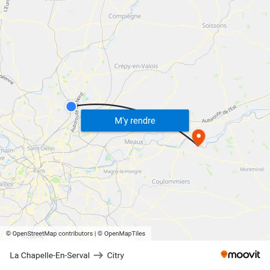La Chapelle-En-Serval to Citry map