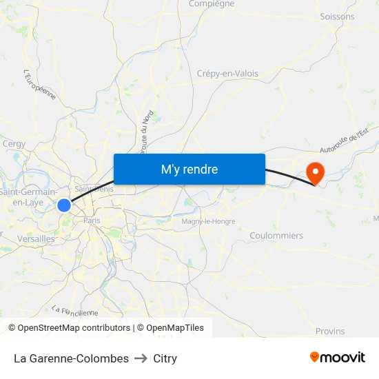 La Garenne-Colombes to Citry map