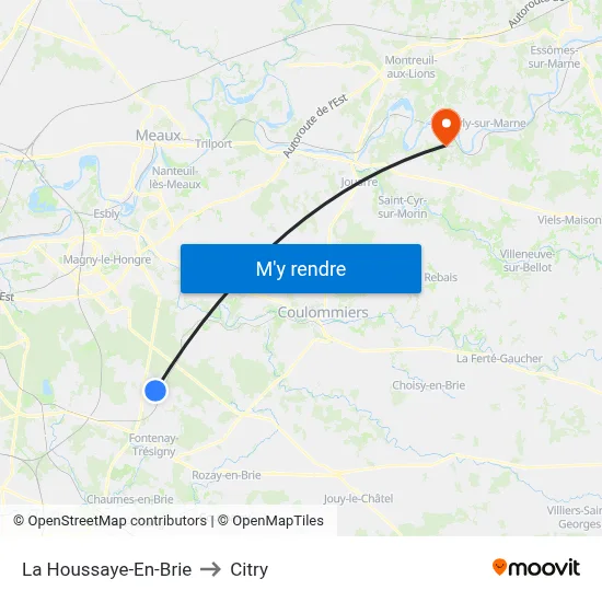 La Houssaye-En-Brie to Citry map