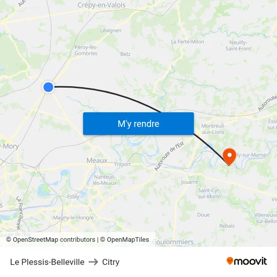 Le Plessis-Belleville to Citry map