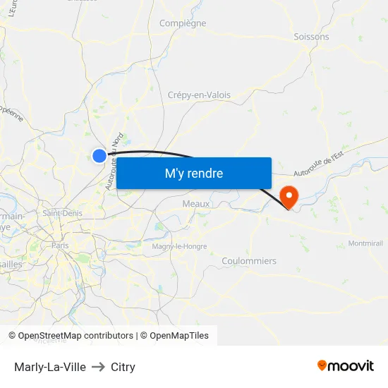 Marly-La-Ville to Citry map