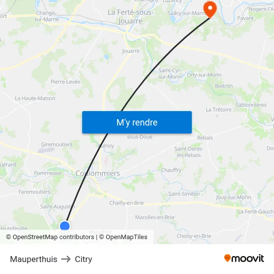 Mauperthuis to Citry map