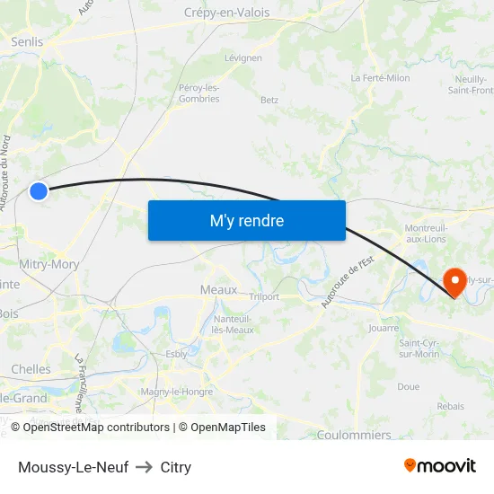 Moussy-Le-Neuf to Citry map