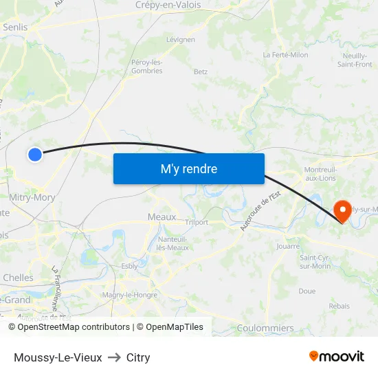 Moussy-Le-Vieux to Citry map