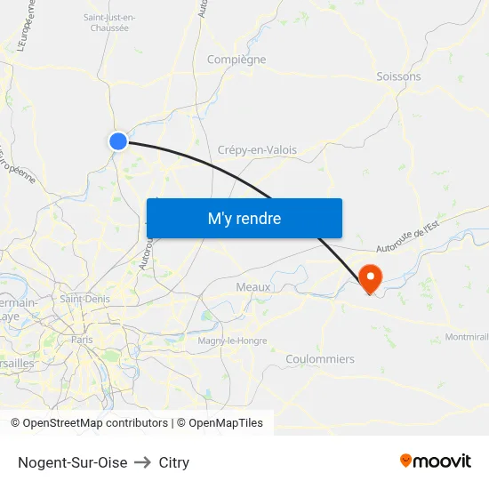 Nogent-Sur-Oise to Citry map