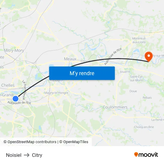 Noisiel to Citry map