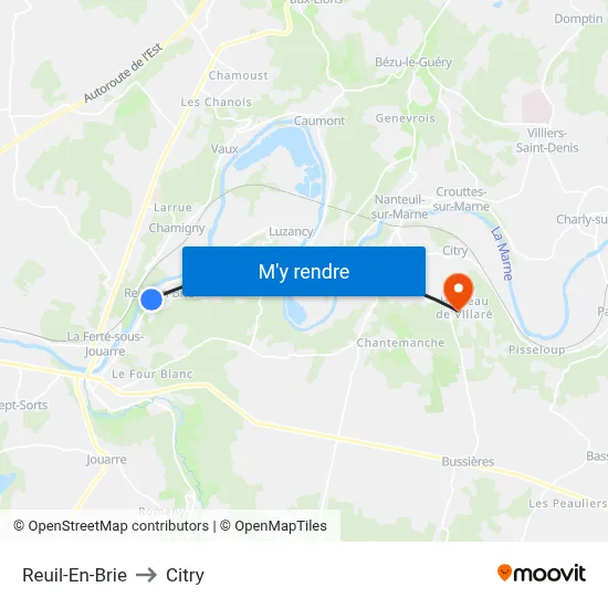 Reuil-En-Brie to Citry map