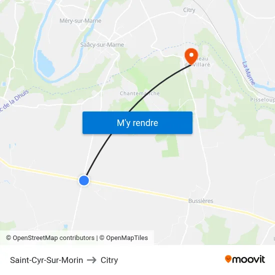 Saint-Cyr-Sur-Morin to Citry map