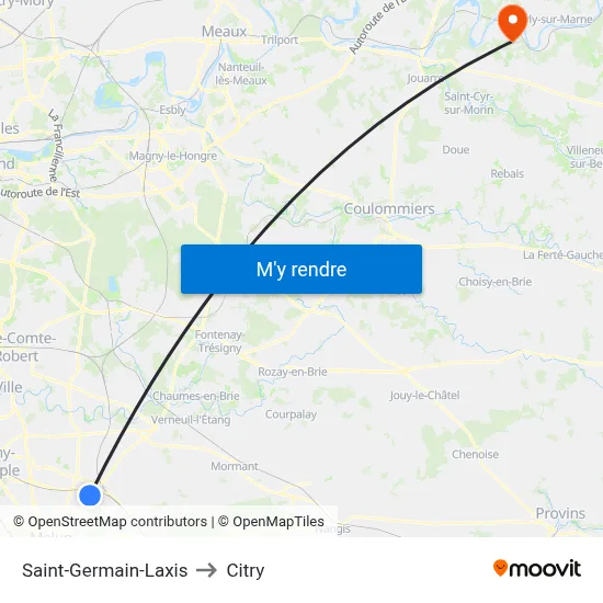 Saint-Germain-Laxis to Citry map