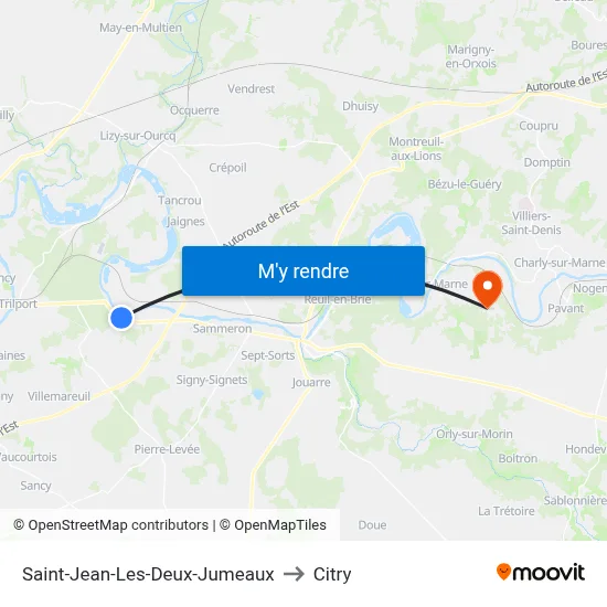 Saint-Jean-Les-Deux-Jumeaux to Citry map