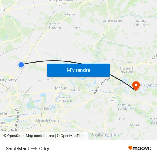 Saint-Mard to Citry map