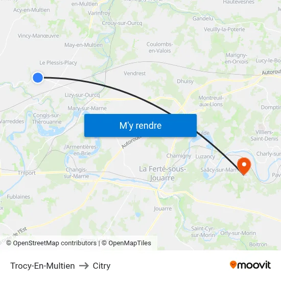 Trocy-En-Multien to Citry map