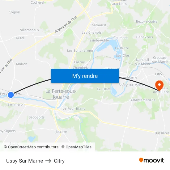 Ussy-Sur-Marne to Citry map