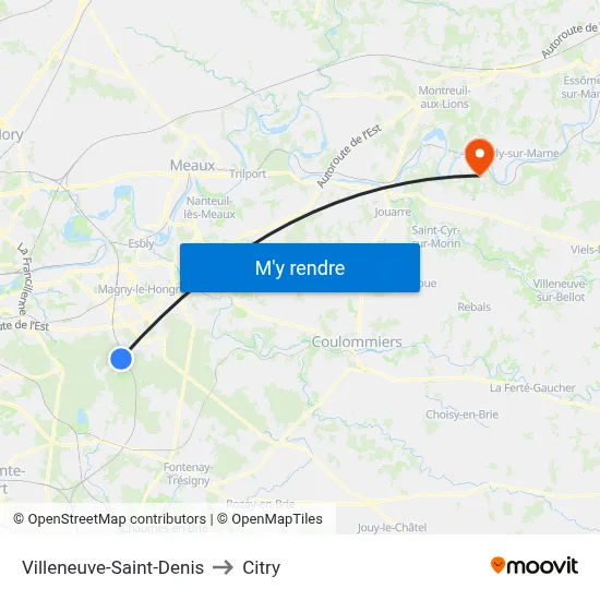 Villeneuve-Saint-Denis to Citry map