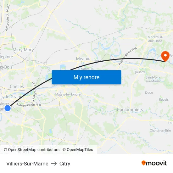 Villiers-Sur-Marne to Citry map