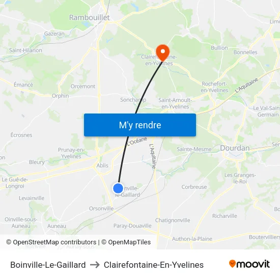 Boinville-Le-Gaillard to Clairefontaine-En-Yvelines map