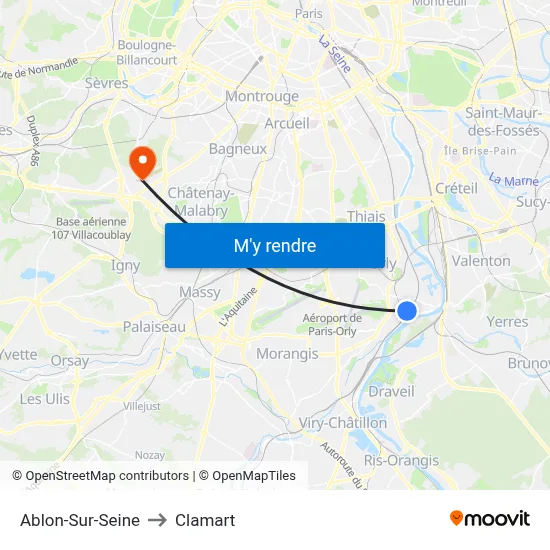 Ablon-Sur-Seine to Clamart map