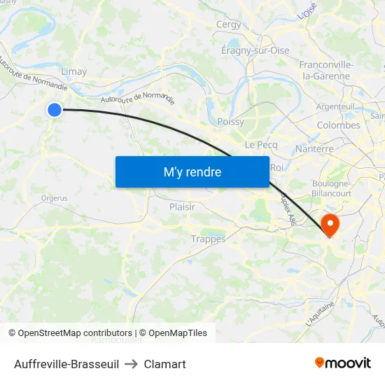 Auffreville-Brasseuil to Clamart map