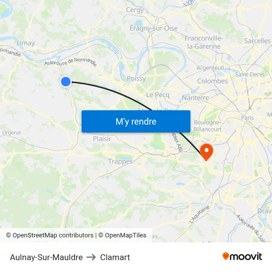 Aulnay-Sur-Mauldre to Clamart map