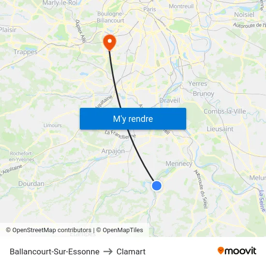Ballancourt-Sur-Essonne to Clamart map