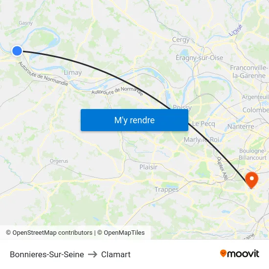 Bonnieres-Sur-Seine to Clamart map