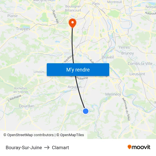 Bouray-Sur-Juine to Clamart map