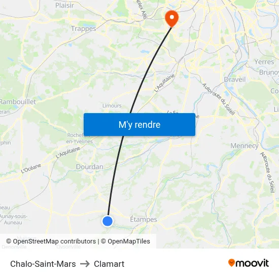 Chalo-Saint-Mars to Clamart map