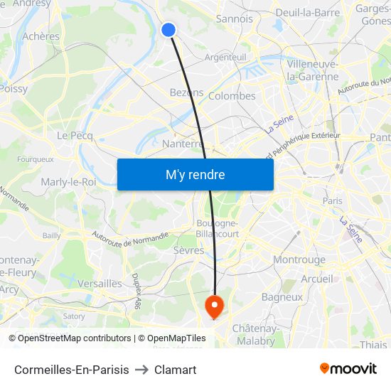 Cormeilles-En-Parisis to Clamart map
