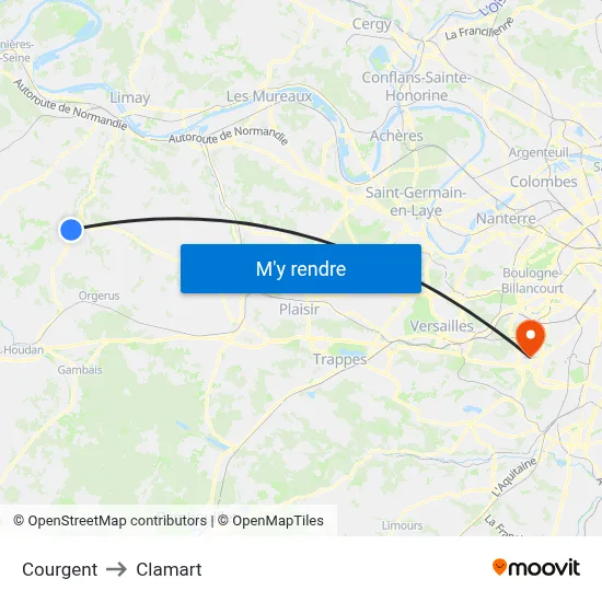 Courgent to Clamart map