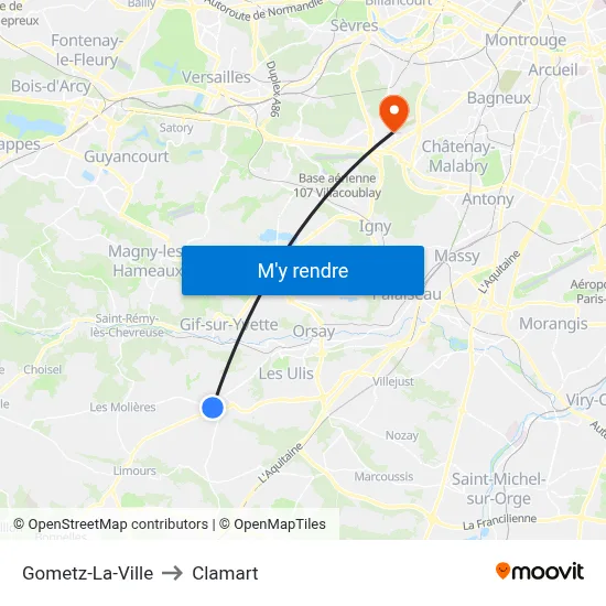 Gometz-La-Ville to Clamart map